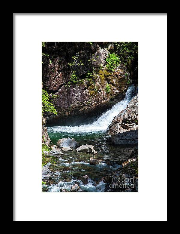 Cascade-mountains Framed Print featuring the photograph Small Waterfall In Mountain Stream by Kirt Tisdale