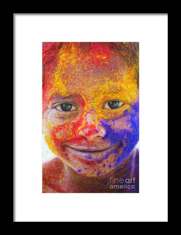 Boy Framed Print featuring the photograph Smile Your Amazing by Tim Gainey