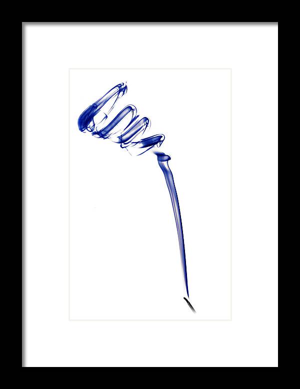 Smoke Framed Print featuring the photograph Smokey Spiral in Blue by Nick Bywater