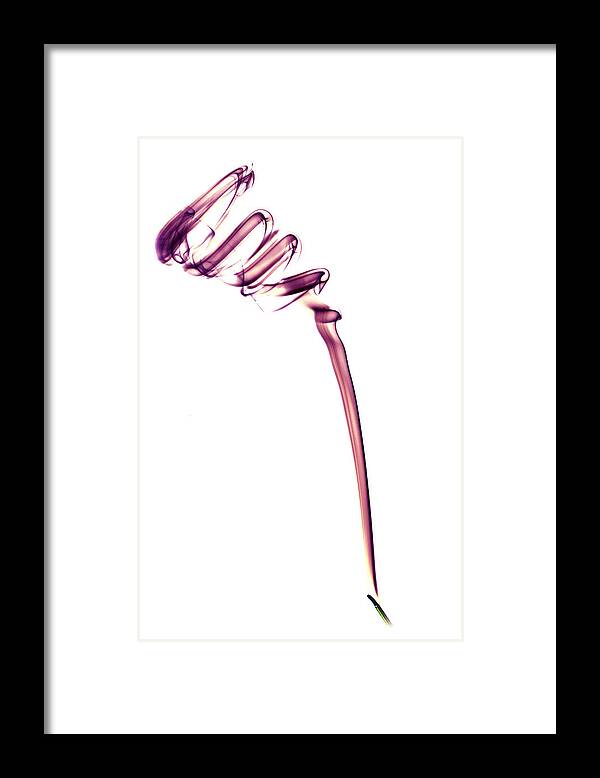Smoke Framed Print featuring the photograph Smokey Spiral in Magenta by Nick Bywater