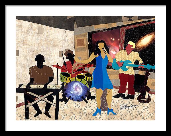 Everett Spruill Framed Print featuring the mixed media Smooth Jazz at City View by Everett Spruill