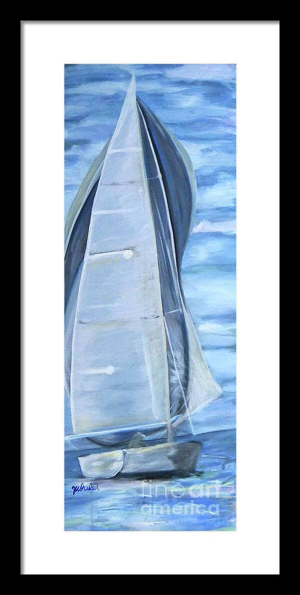Sailboat Framed Print featuring the painting Smooth Sailing by JoAnn Wheeler