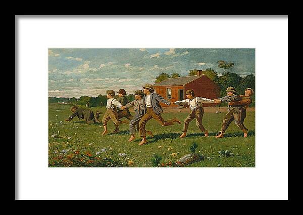 Winslow Homer Framed Print featuring the digital art Snap The Whip by Newwwman