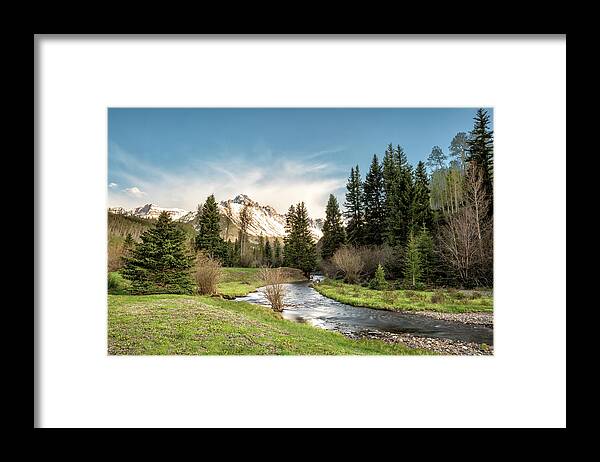 Sneffels Framed Print featuring the photograph Sneffels and Spring Stream by Denise Bush