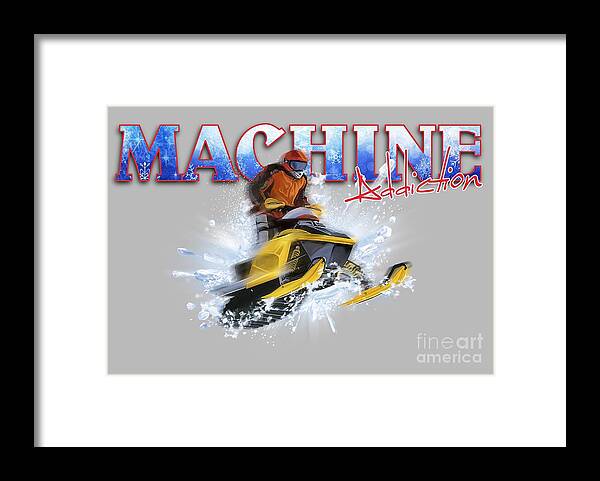 Snowmobile Framed Print featuring the painting Snow Addiction by Robert Corsetti