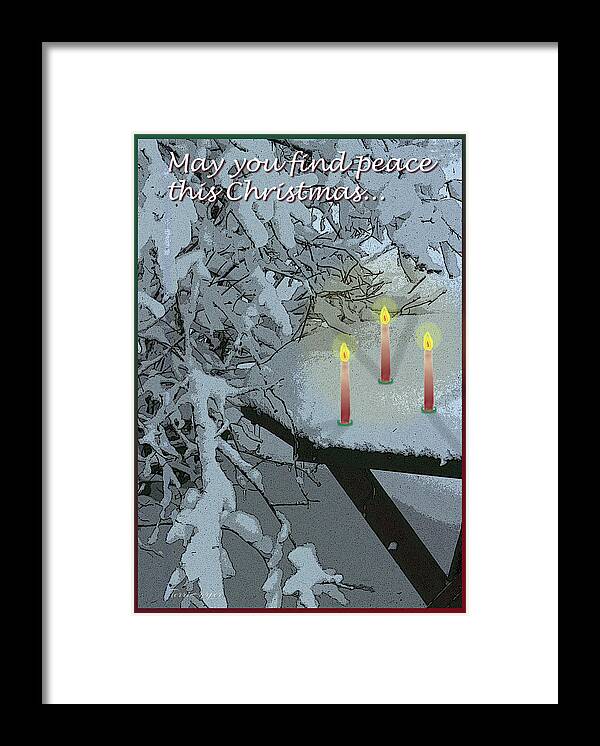 Christmas Framed Print featuring the photograph Snow and Candlelight by Terri Harper