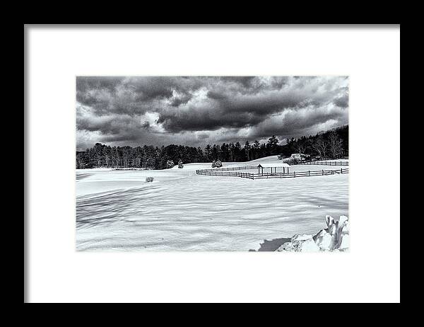 Brookline Vermont Framed Print featuring the photograph Snow And Clouds by Tom Singleton