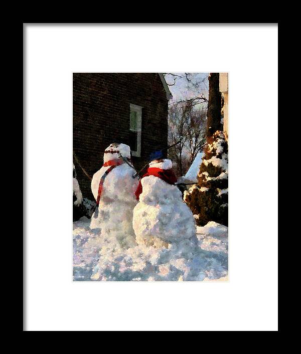 Winter Framed Print featuring the photograph Snow Couple by Susan Savad