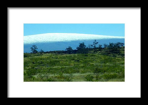 mauna Loa Framed Print featuring the photograph Snowy Mauna Loa by Karen Nicholson