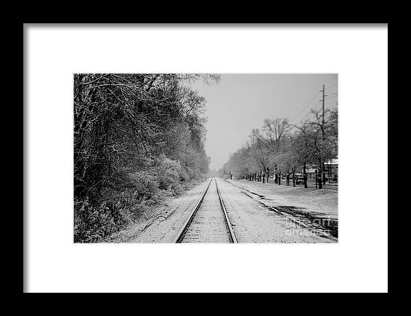 8264 Framed Print featuring the photograph Snow on the Tracks by FineArtRoyal Joshua Mimbs