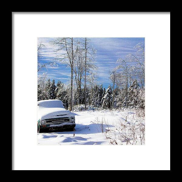 Blue Hill Framed Print featuring the photograph Snow Truck by Darryl Hendricks