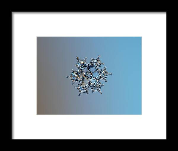 Snowflake Framed Print featuring the photograph Snowflake photo - Flying castle by Alexey Kljatov