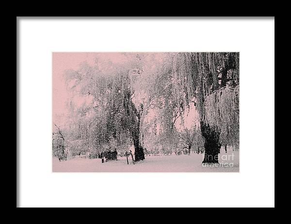 Snowy Sunday Framed Print featuring the photograph Snowing again by Julie Lueders 