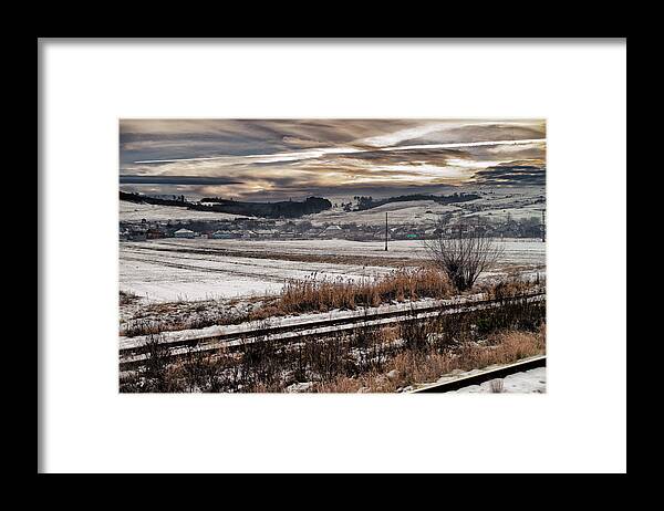 Snow Framed Print featuring the photograph Snowscape in Romania by Adam Rainoff