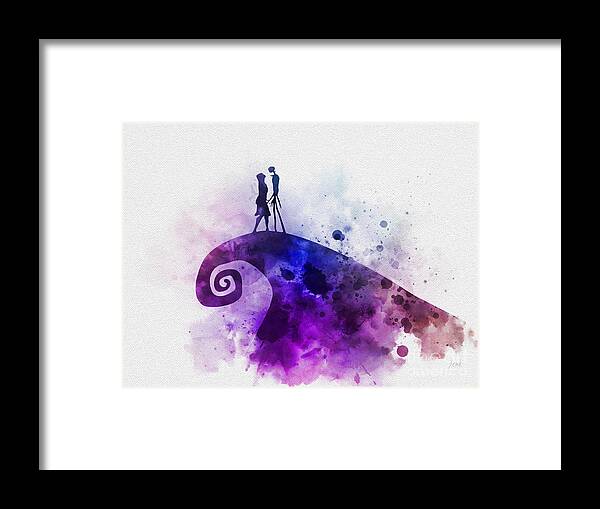 Nightmare Before Christmas Framed Print featuring the mixed media Snowy Hill by My Inspiration