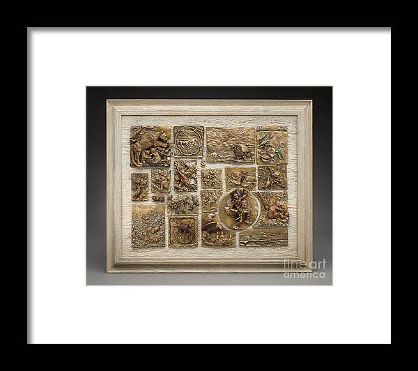 Nature Framed Print featuring the sculpture Snowy Range Life - Large Relief Panel by Dawn Senior-Trask