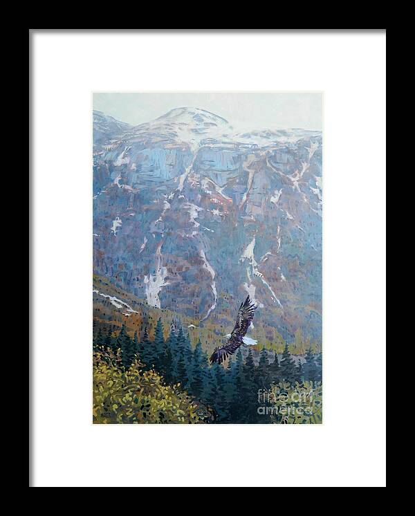 Bald Eagle Framed Print featuring the painting Soaring Eagle by Donald Maier