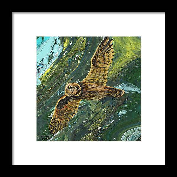 Pueo Framed Print featuring the painting Soaring Pueo by Darice Machel McGuire