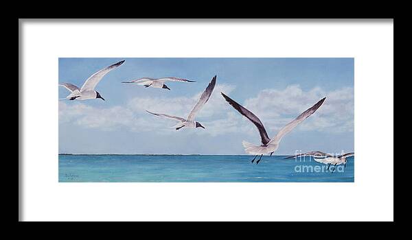 Roshanne Framed Print featuring the painting Soaring by Roshanne Minnis-Eyma