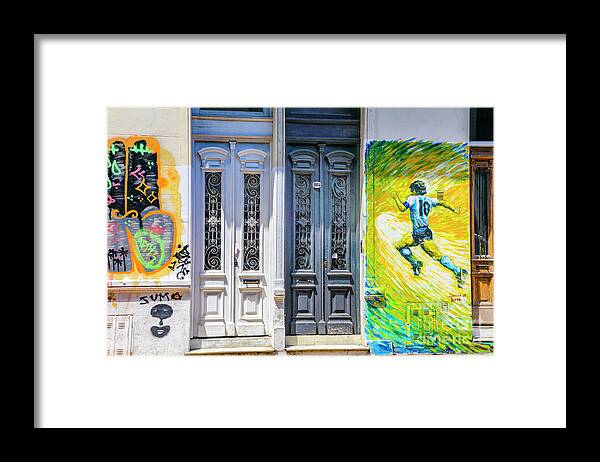 Buenos Aires Streets And Art Framed Print featuring the photograph Soccer Street by Rick Bragan