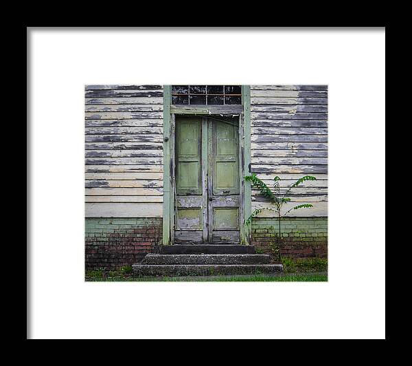 Green Door Framed Print featuring the photograph Society Hill Green Door by Cyndi Goetcheus Sarfan