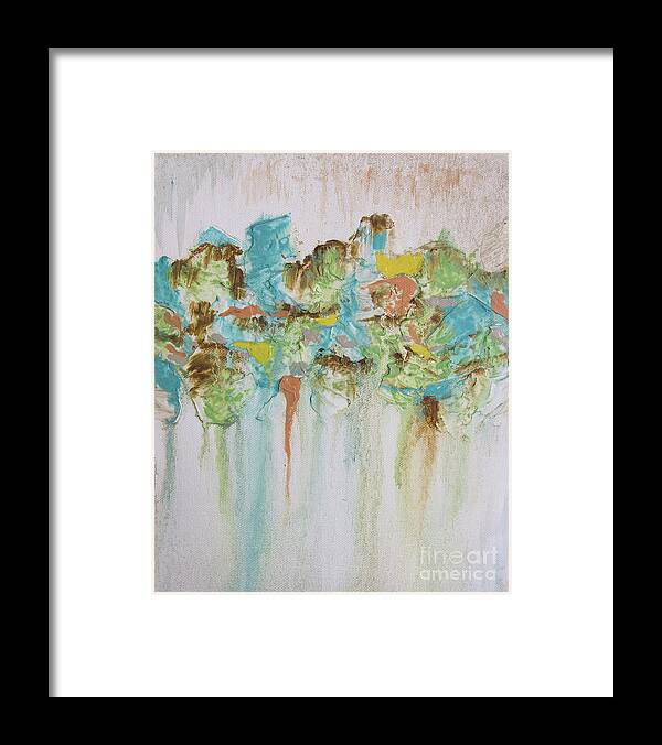 Blue Framed Print featuring the painting Soft and Simple by Linda Cranston
