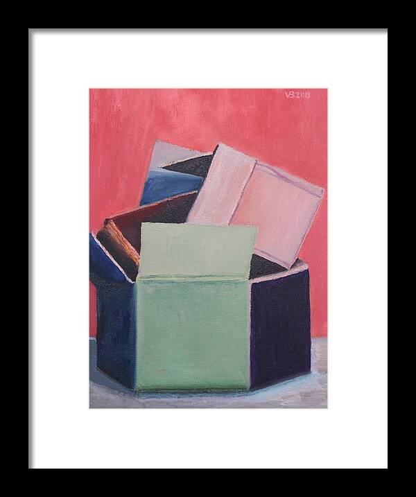 Boxes Framed Print featuring the painting Soft Moments by Vera Smith