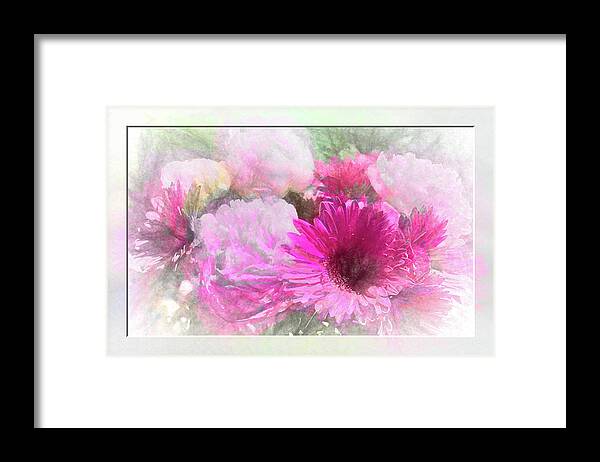 Flower Impressions Framed Print featuring the photograph Soft Pink Gerbera by Natalie Rotman Cote