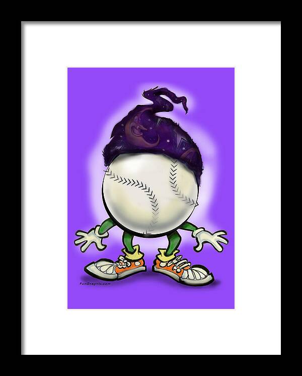 Softball Framed Print featuring the digital art Softball Wizard by Kevin Middleton