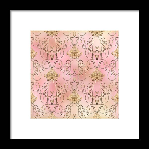 French Framed Print featuring the painting Softly Summer - French Parisian Apartment Damask by Audrey Jeanne Roberts