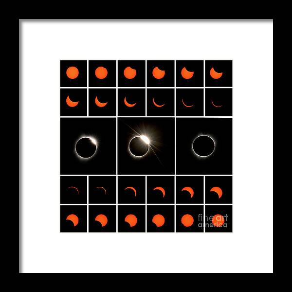 Solar Eclipse Framed Print featuring the photograph Solar Eclipse Composite by Mark Jackson