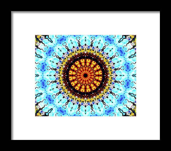 Kaleidoscope Framed Print featuring the digital art Solar Flare 1 by Wendy J St Christopher