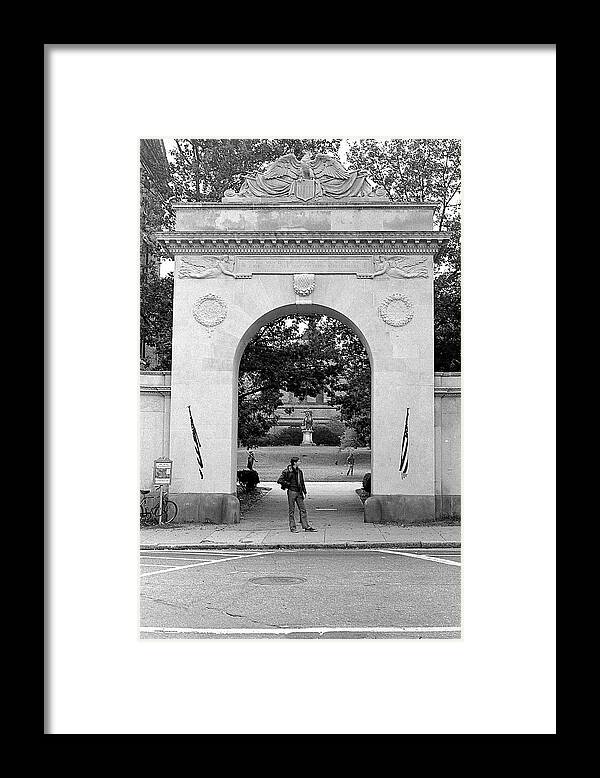 Brown University Framed Print featuring the photograph Soldiers Memorial Gate, Brown University, 1972 by Jeremy Butler