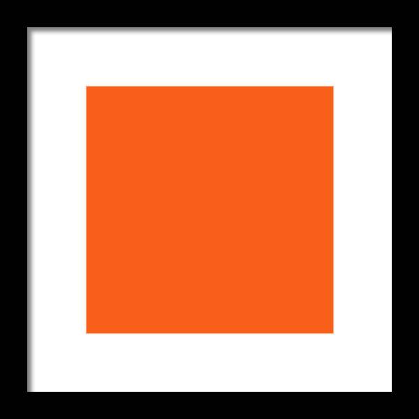Solid Colors Framed Print featuring the digital art Solid Orange Color Decor by Garaga Designs
