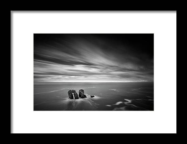 Sunset Framed Print featuring the photograph Solitary Conversation by Dominique Dubied