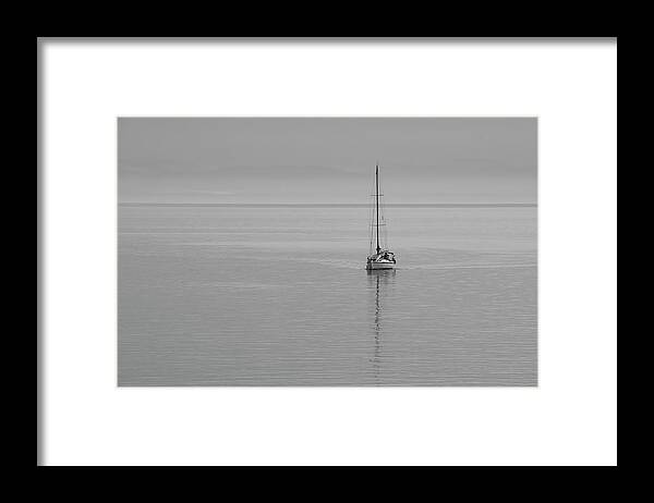 Sail Boat Framed Print featuring the photograph Solo Sailing by Inge Riis McDonald