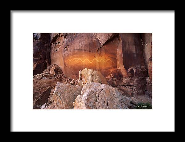 Petroglyph Framed Print featuring the photograph Solstice Snake by Dan Norris