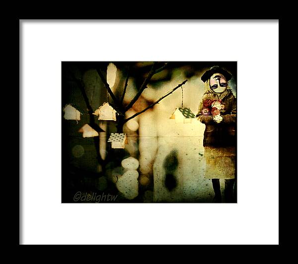 Woman Holding Flowers Framed Print featuring the digital art Some Days Are Like That by Delight Worthyn