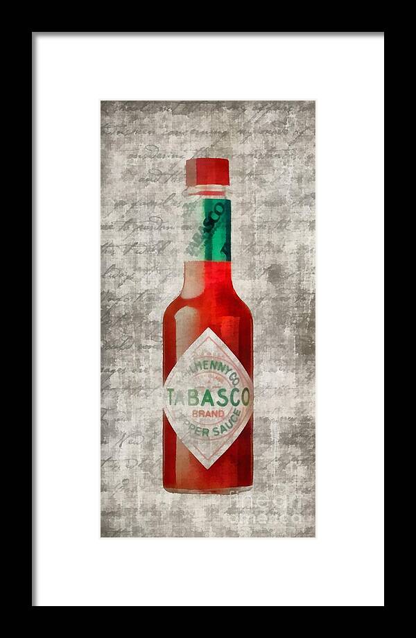 Tabasco Framed Print featuring the painting Some Like It Hot Tabasco Sauce by Edward Fielding
