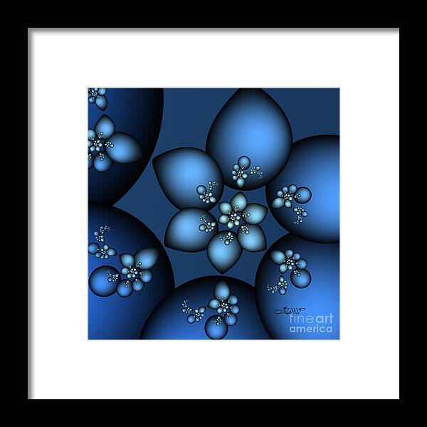 Fractal Framed Print featuring the digital art Something Blue by Jutta Maria Pusl