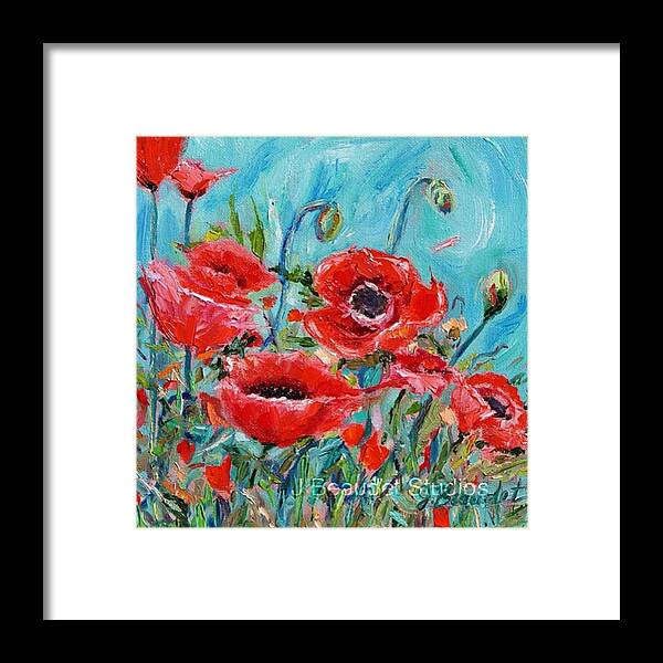Poppies Framed Print featuring the photograph Something Cheery For This Dreary Day! by Jennifer Beaudet