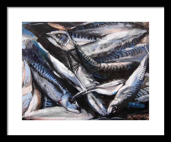 Fish Framed Print featuring the painting Something Fishy by Tom Smith