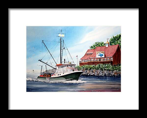 Boat Framed Print featuring the painting Something's Fishy by Joseph Burger