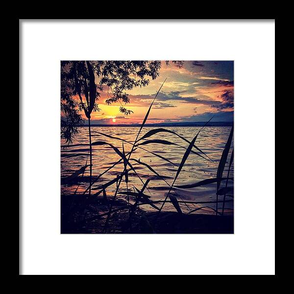 Lumia1520 Framed Print featuring the photograph #sonnenuntergang Am #stausee by Mandy Tabatt