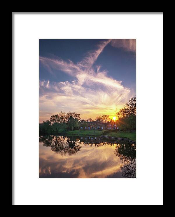 Berkshire Framed Print featuring the photograph Sonning Sunset Reflections by Framing Places