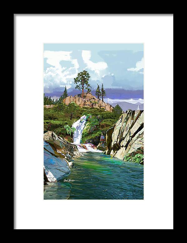 Lake Framed Print featuring the painting Sonora Pass by Brad Burns