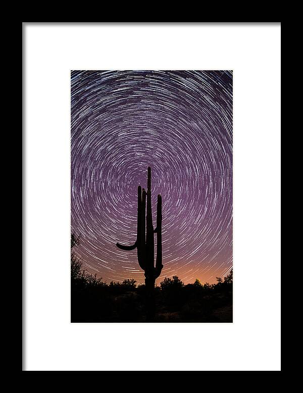 American Southwest Framed Print featuring the photograph Sonoran Star Trails by James Capo