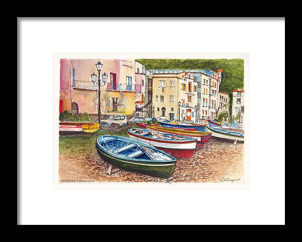 Sorrento Framed Print featuring the painting Sorrento Foreshore by Dai Wynn