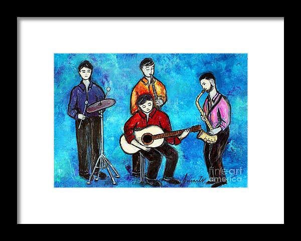 IÑigo Framed Print featuring the painting Soul Brothers by Pristine Cartera Turkus