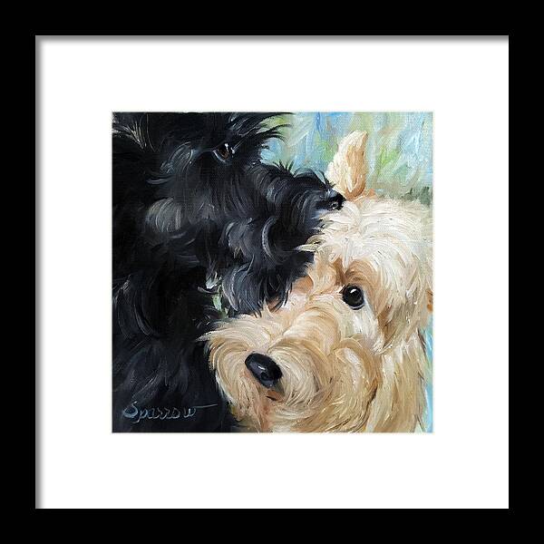 Scottie Framed Print featuring the painting Soulmates by Mary Sparrow